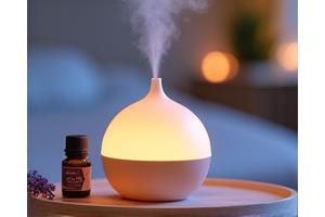 Diffusore di aromi con vapore delicato e luce soffusa