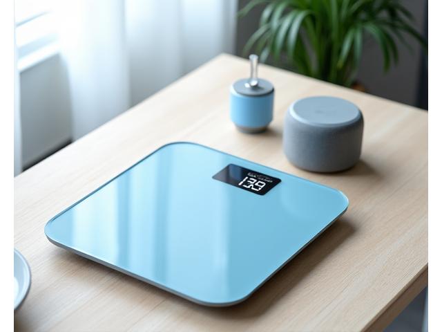Dispositivi smart di alta tecnologia per il benessere domestico, su un tavolo in un ambiente moderno.